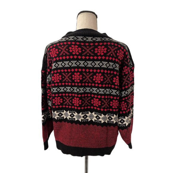 American Pride Crewneck Sweater | Red & Black Fair Isle Vintage - Picture 3 of 5